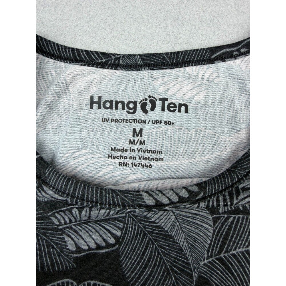 Hang Ten UPF 50+ Sun Protection Shirt Long Sleeve Black Womens M Tropical Print - Picture 3 of 10